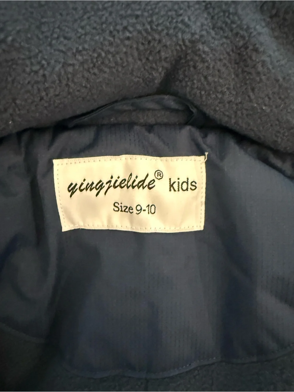 Kids Heavyweight Fleece Lined Waterproof Ski Jacket Navy Blue Medium